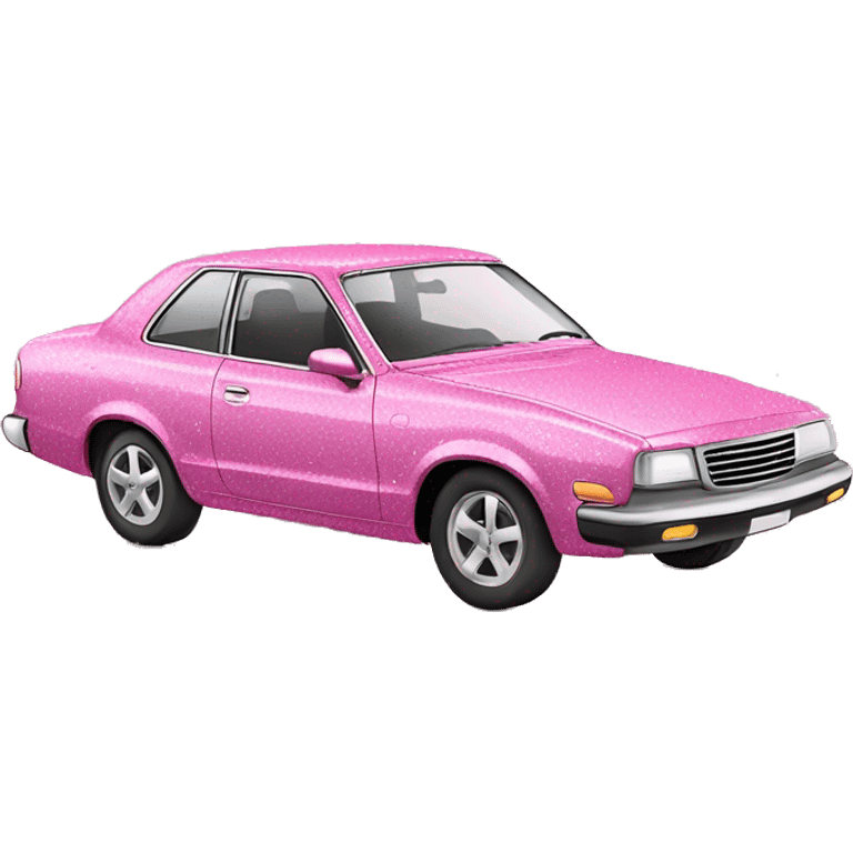 Glitter pink car emoji