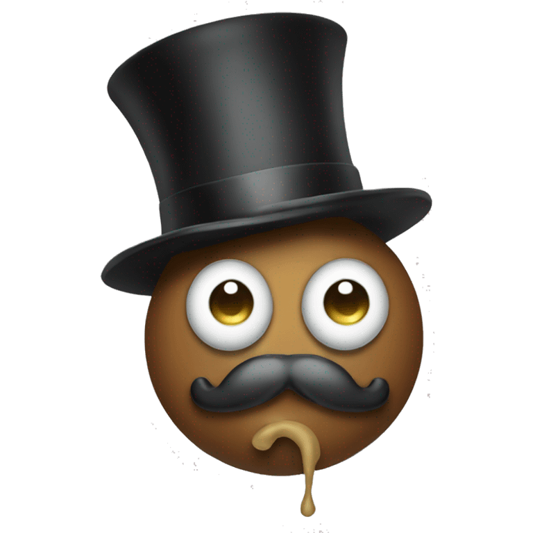 Poop with monocle and top hat  emoji