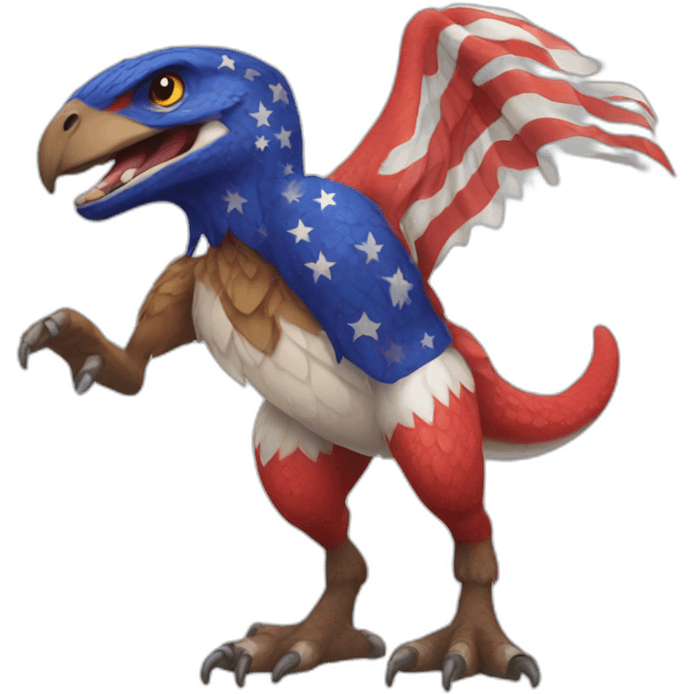 a patriotic raptor emoji