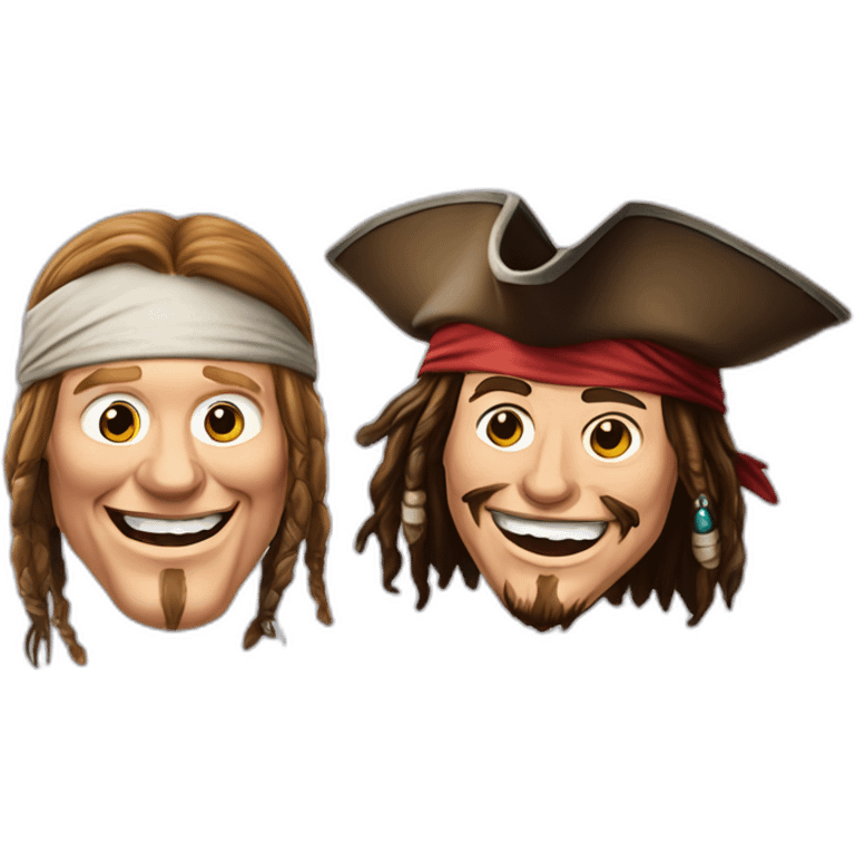 Jack Sparrow and Gerard Depardieu laughing emoji