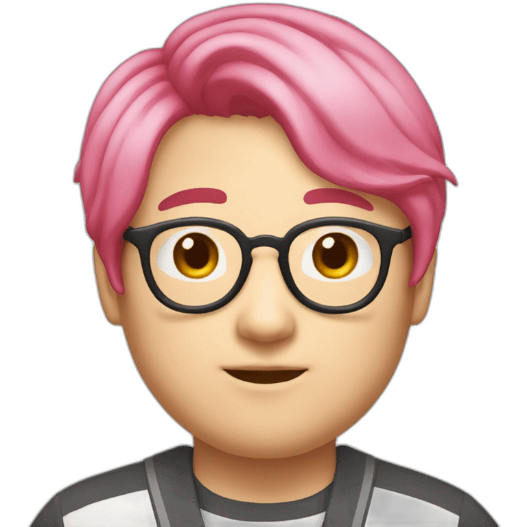 pinkhair-fat-japanese-man-pink-redspectacle emoji