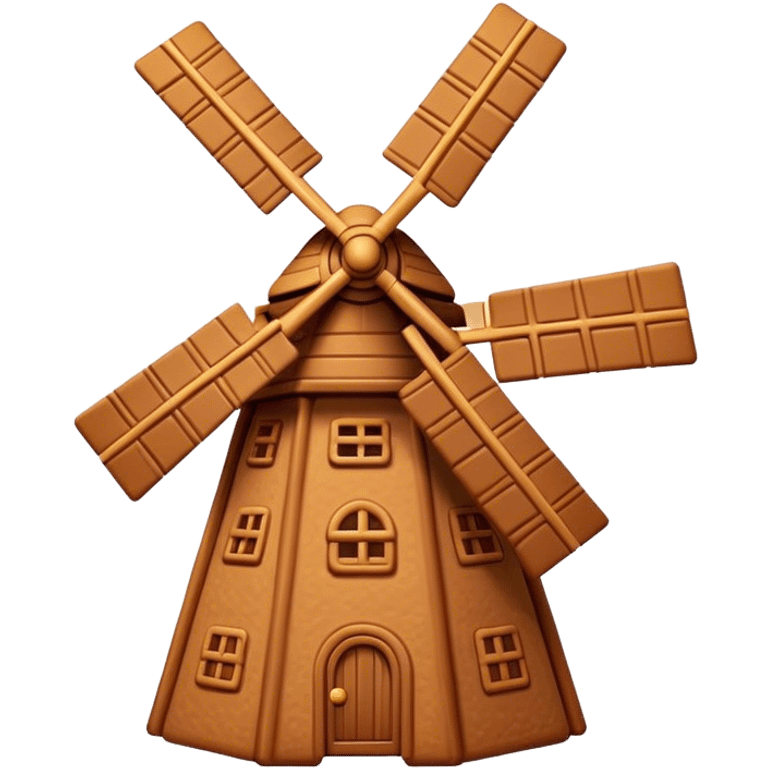 Speculaas Cinematic Realistic Speculaas Biscuit Emoji, depicted as a spiced speculaas cookie crafted in the shape of a windmill and warm, inviting lighting. emoji