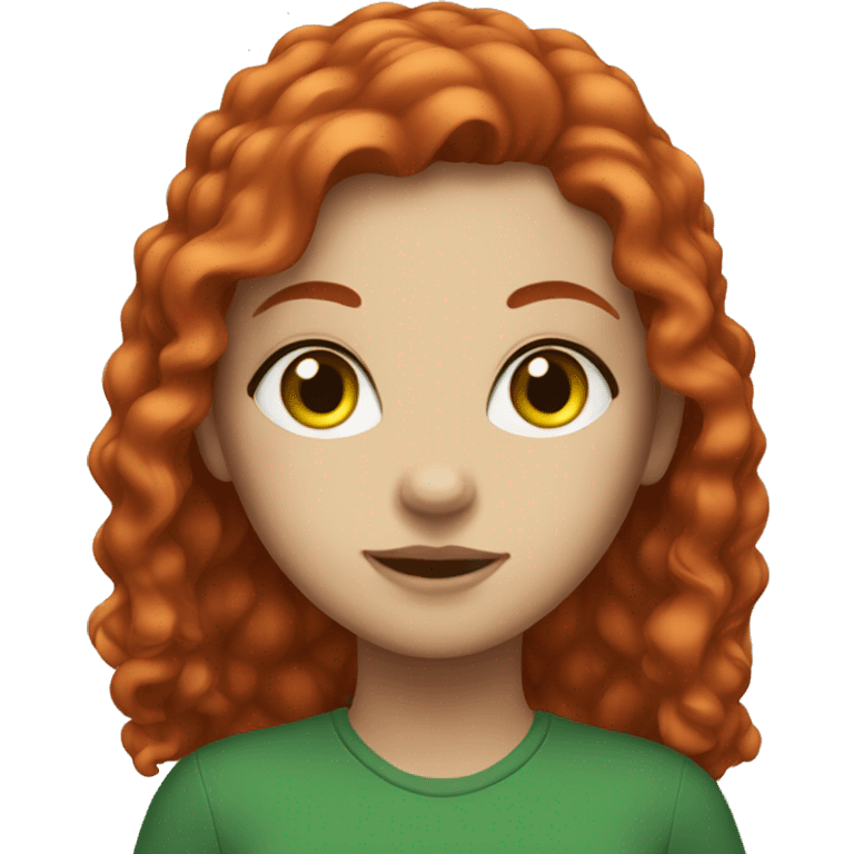 Girl with red hair and green eyes emoji