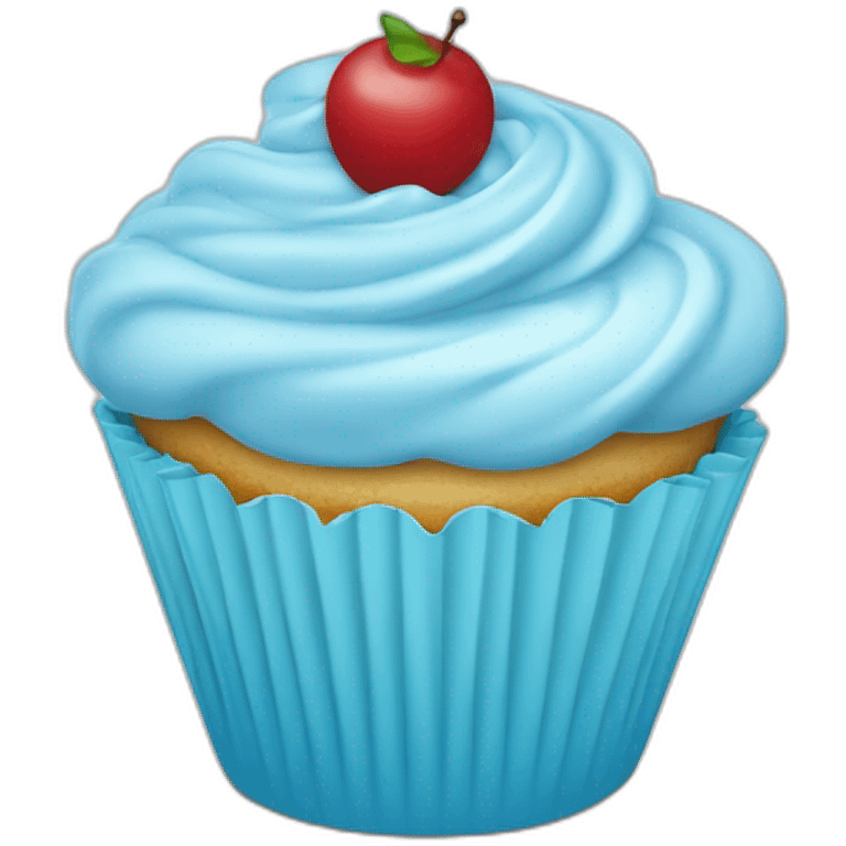 Happy light blue cupcake emoji