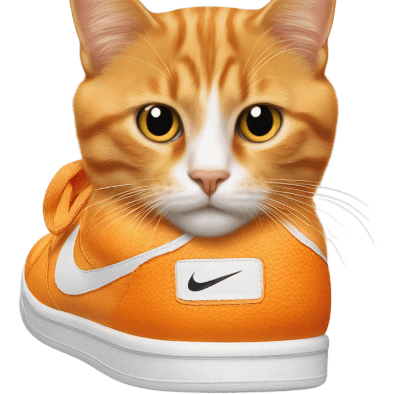 Orange cat on a Nike  emoji