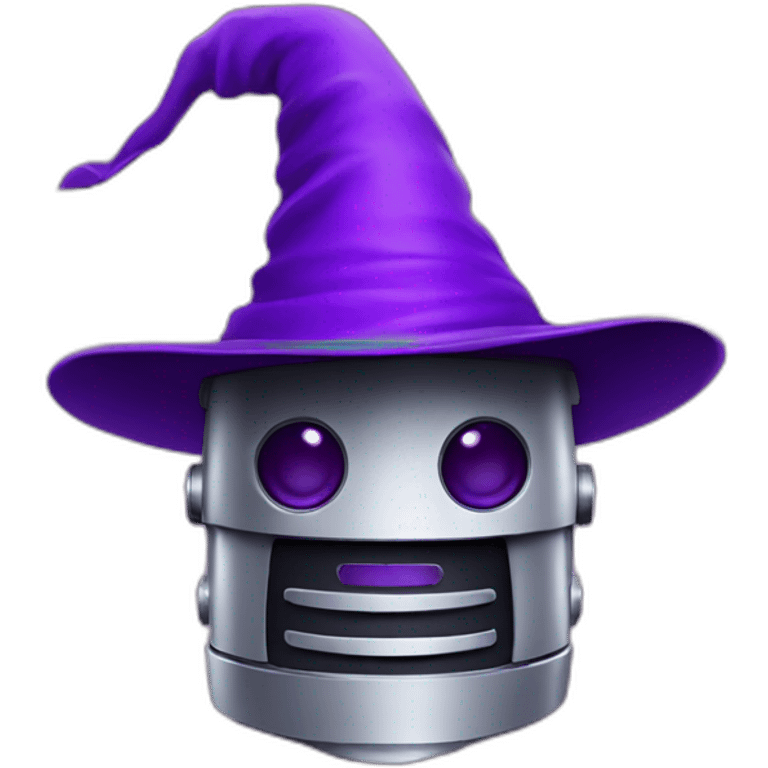 robot with purple wizard hat emoji