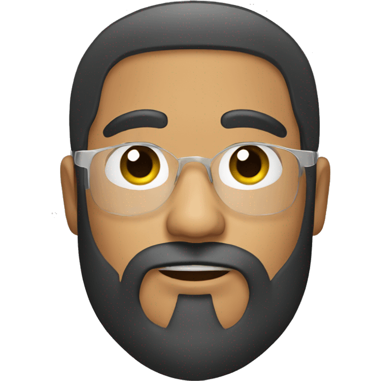 man latino with beard and thick transparent glass emoji