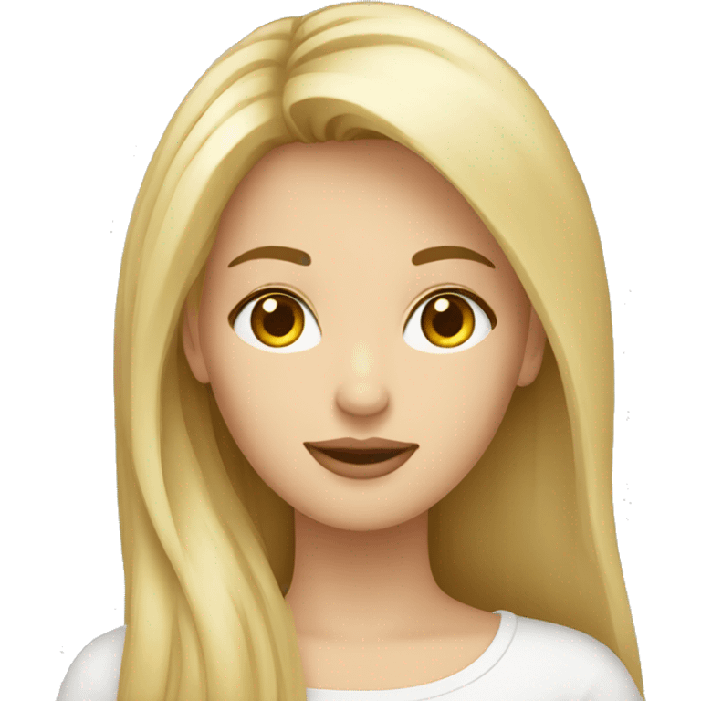 Mujer rubia pelo largo y con flequillo emoji