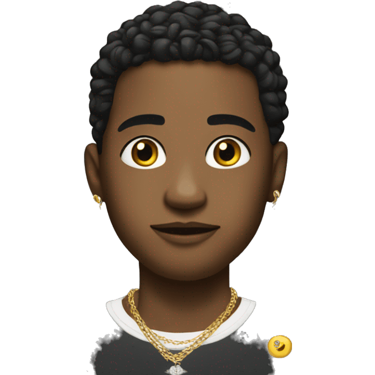 Young hustler with lots of jewelry emoji