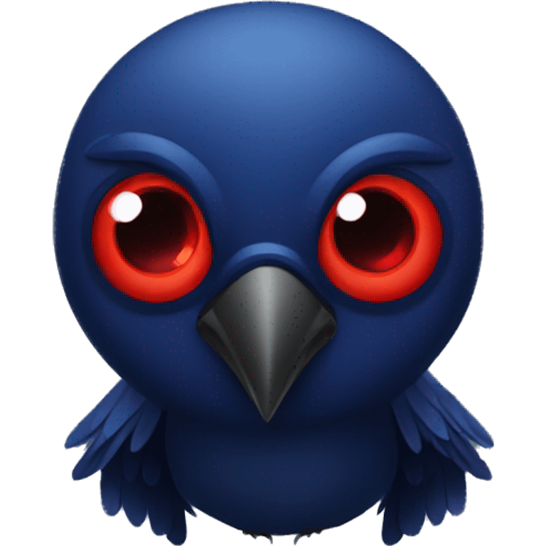 Dark blue crow with red eyes emoji