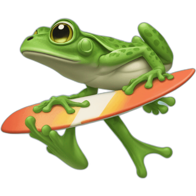 Une grenouille qui fait du surf emoji