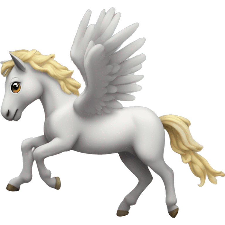 pegasus flying across a rainbow emoji