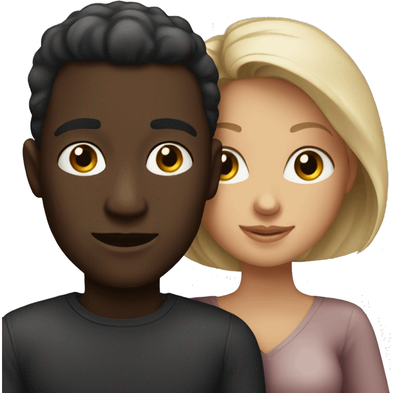 White man with a dark skin woman in love  emoji