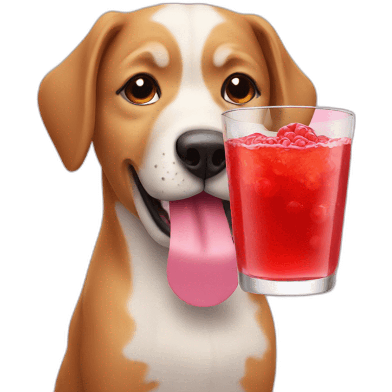 Dog drinking grenadine emoji