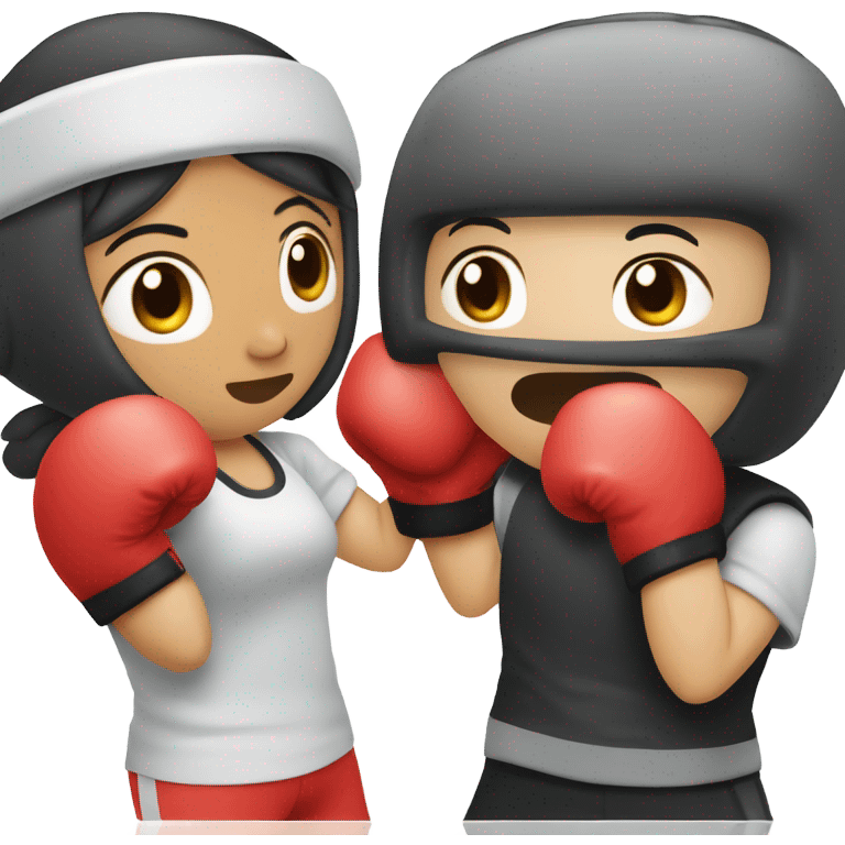 asian girl boxing with boyfriend emoji