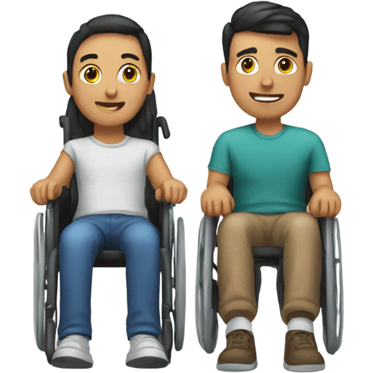 male in wheelchair with a friend emoji