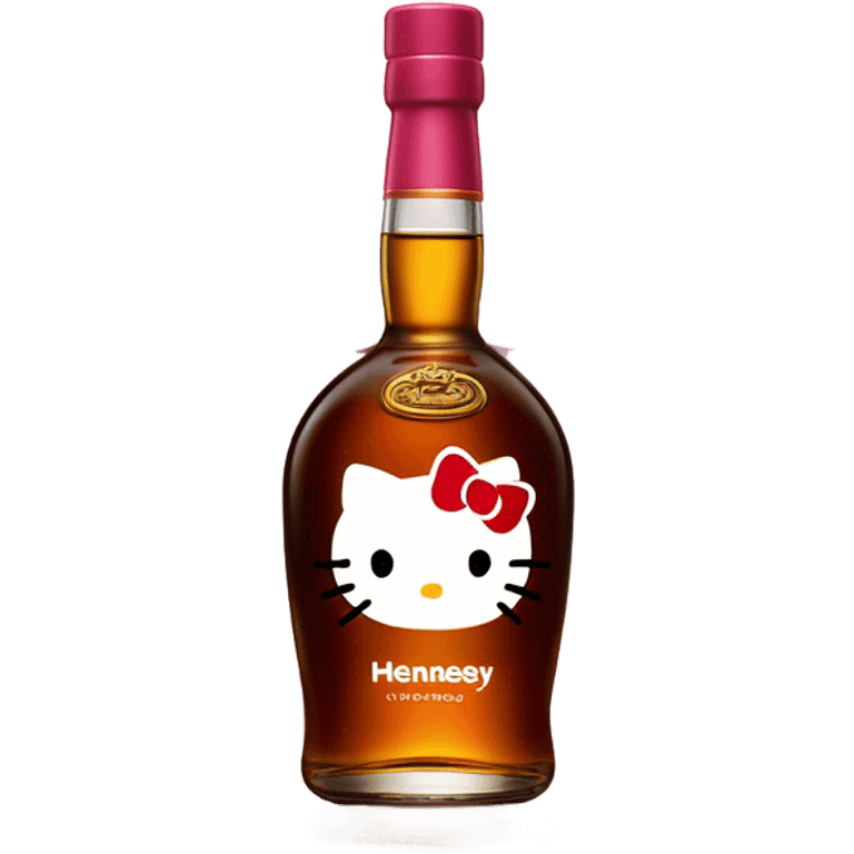 Hennessy bottle with hello Kitty emoji