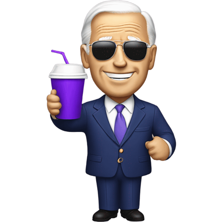 biden with purple drink in white cup emoji