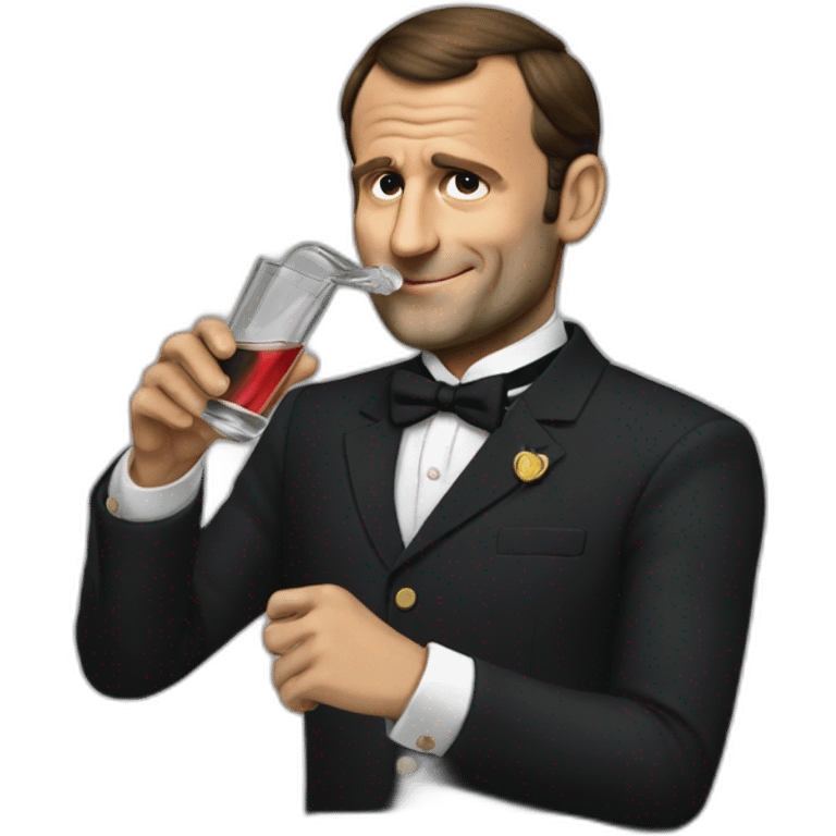 Macron-drinking-vodka emoji