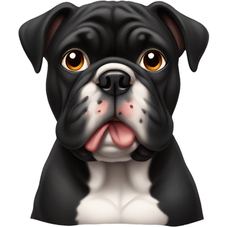 Black bulldog hungry emoji