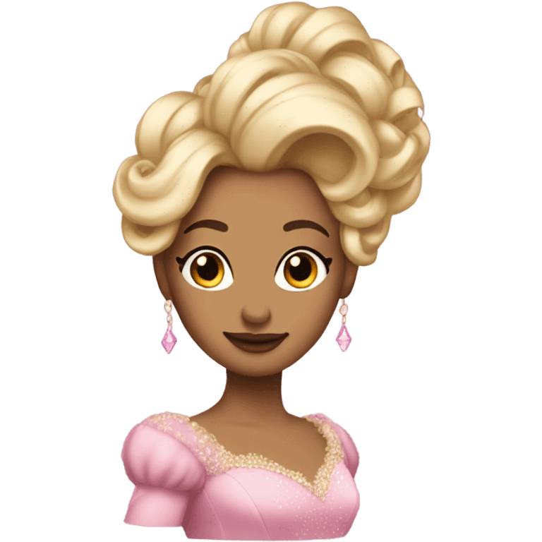 Princess with pink ballgown and light skin and big blonde hair updo pretty detailed realistic  emoji