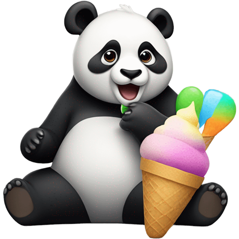 Panda eating ice cream emoji