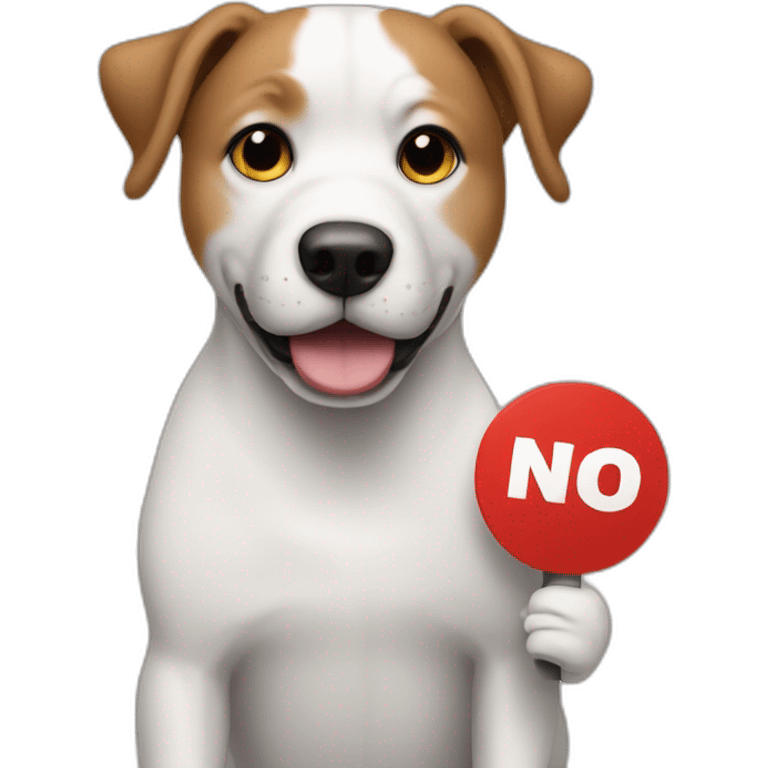 A dog holding sign saying NO BOYCOTT emoji