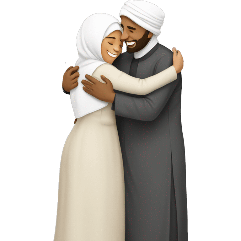 Couple muslim love hugg  emoji