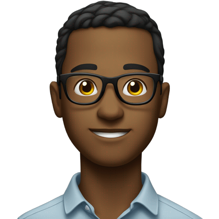 confident young man portrait with glasses emoji