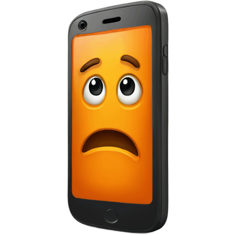 Worried Orange smartphone  emoji