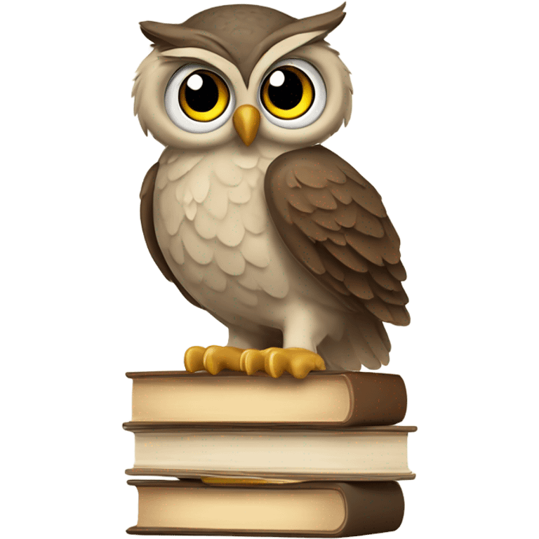 Owl reading a book emoji