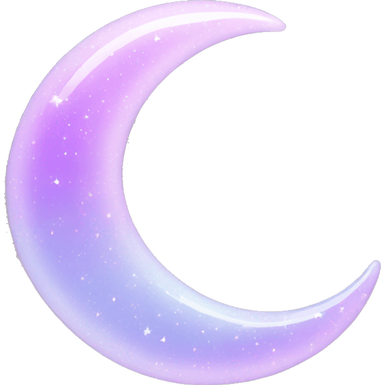 Sparkly glossy Pastel lilac-gradient crescent emoji