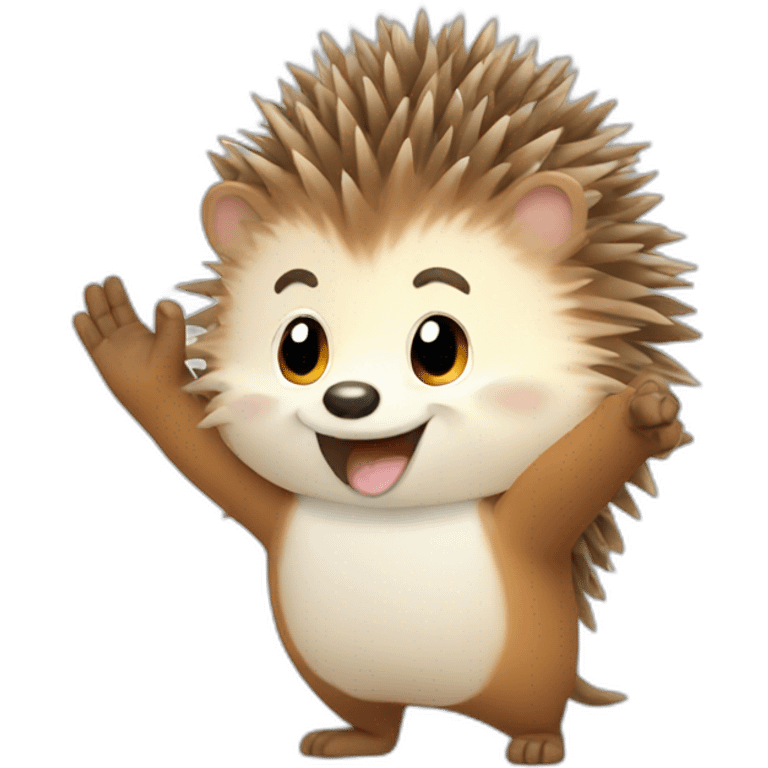 hedgehog high five emoji