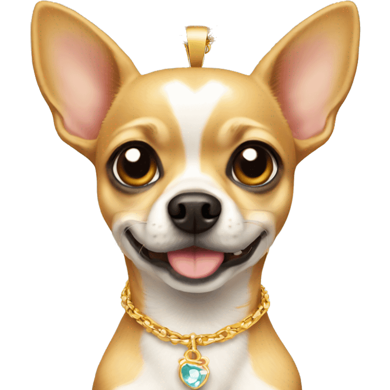 Chihuahua with a necklace emoji