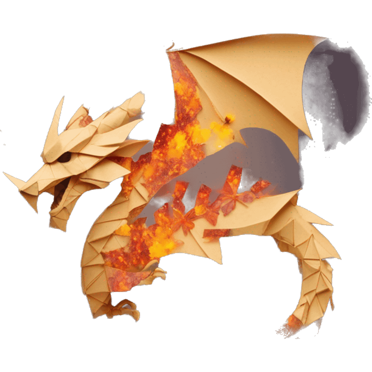 Charred flaming fiery Beige Origami dragon made of newspapers on fire letters on fire burnt paper surrounded by fairy lights swirls covered in dried flowers bokeh floral flowers fire flames emoji