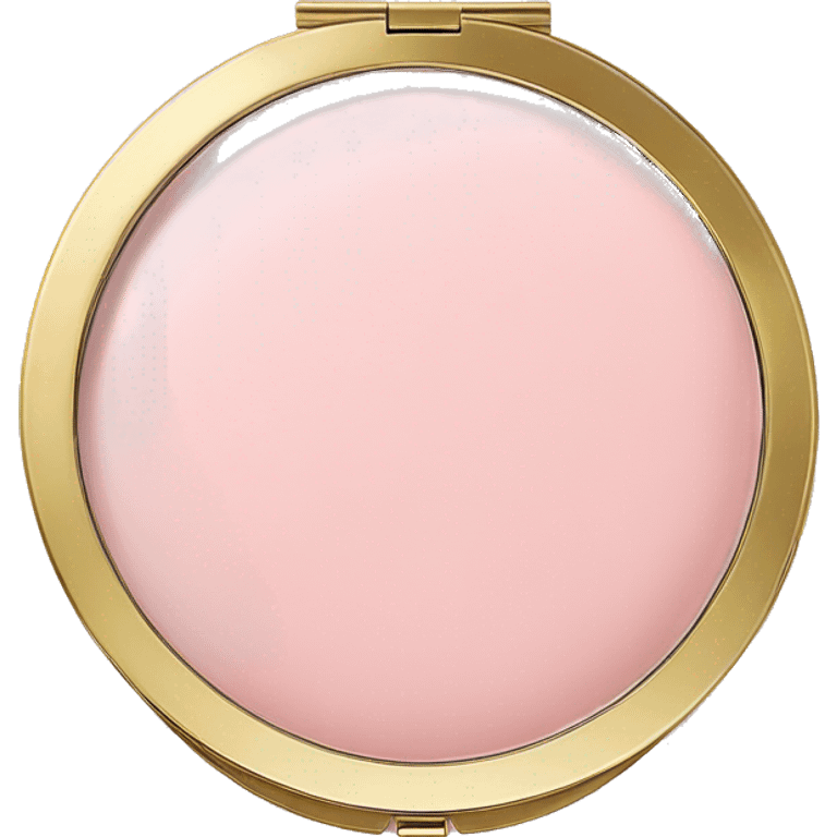 pastel pink powder compact with mirror emoji