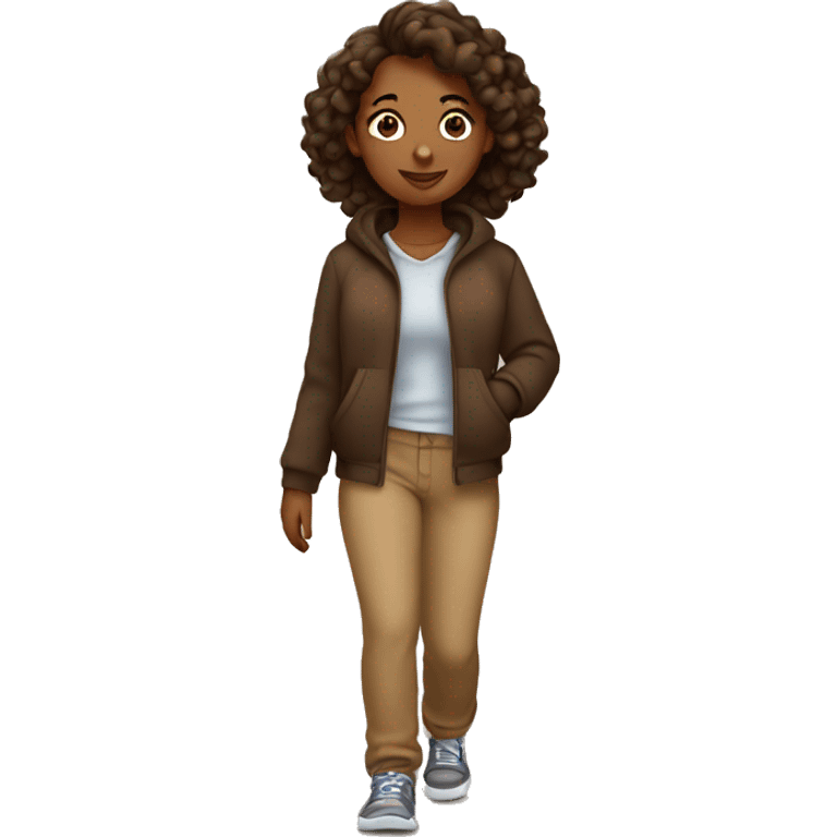 brown girl walking emoji