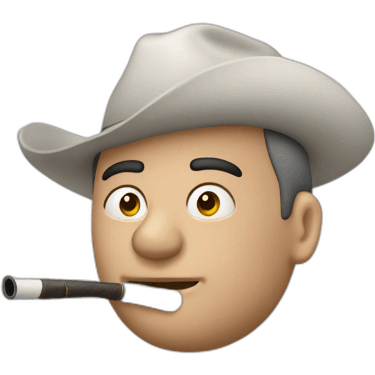 hombre blanco pelón gordo fumando pipa emoji