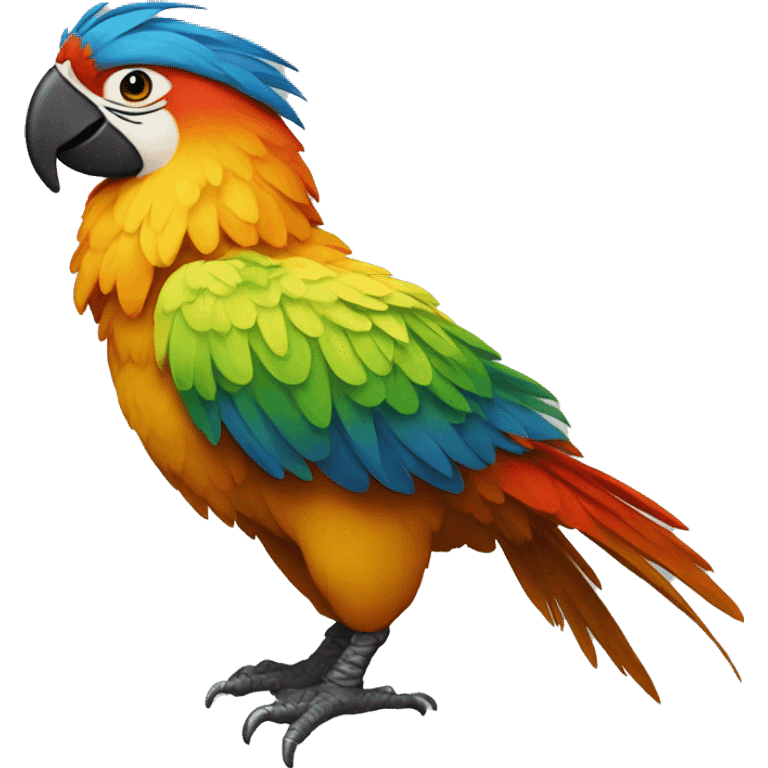 Macaw-shaped chicken emoji