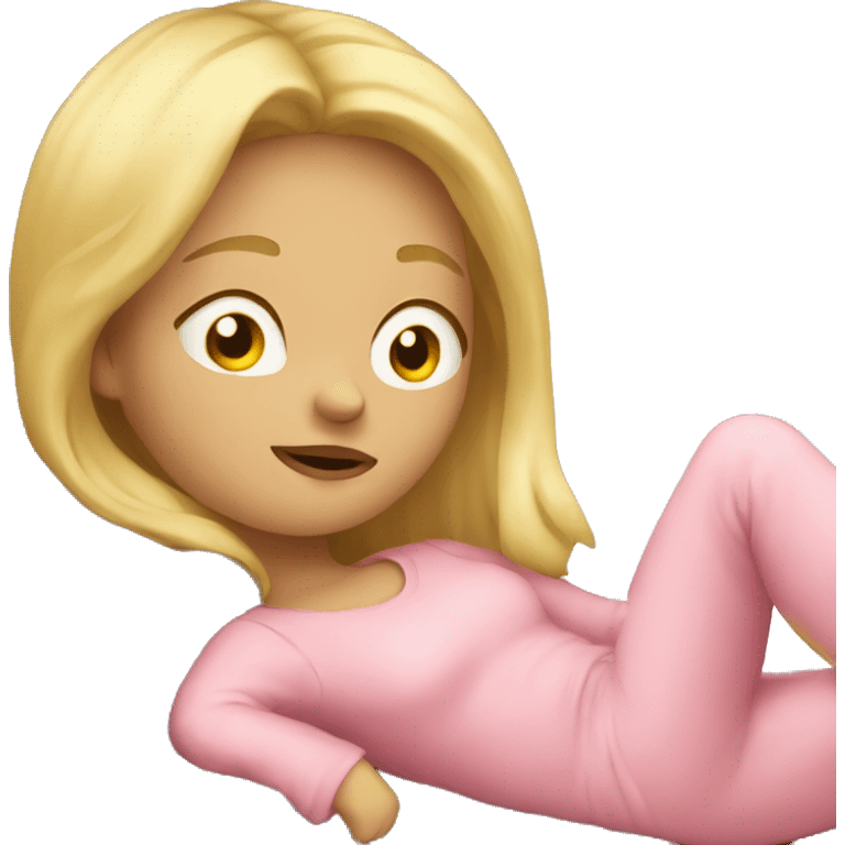 blond cute girl slepin emoji