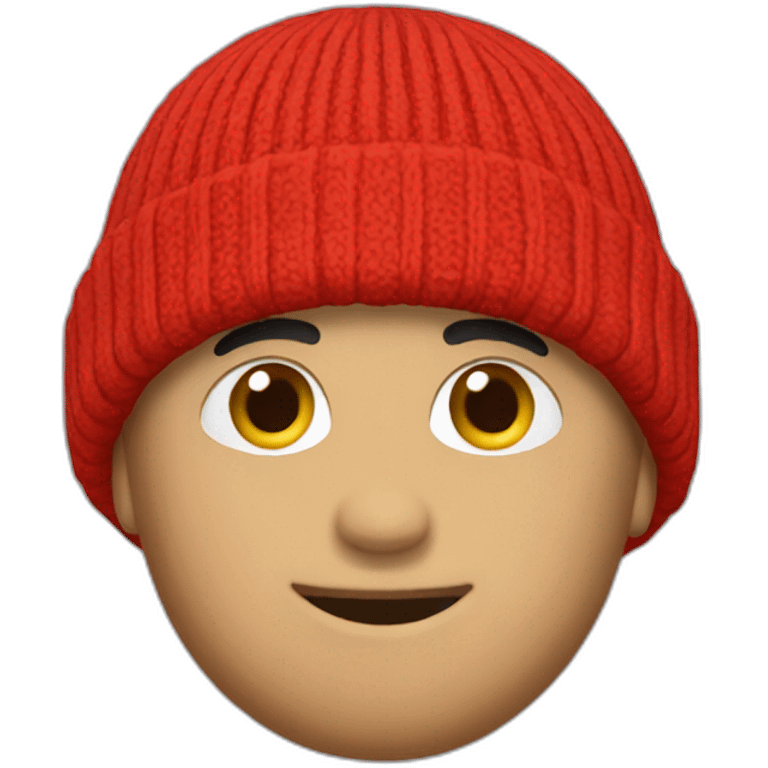 red bobble beany emoji