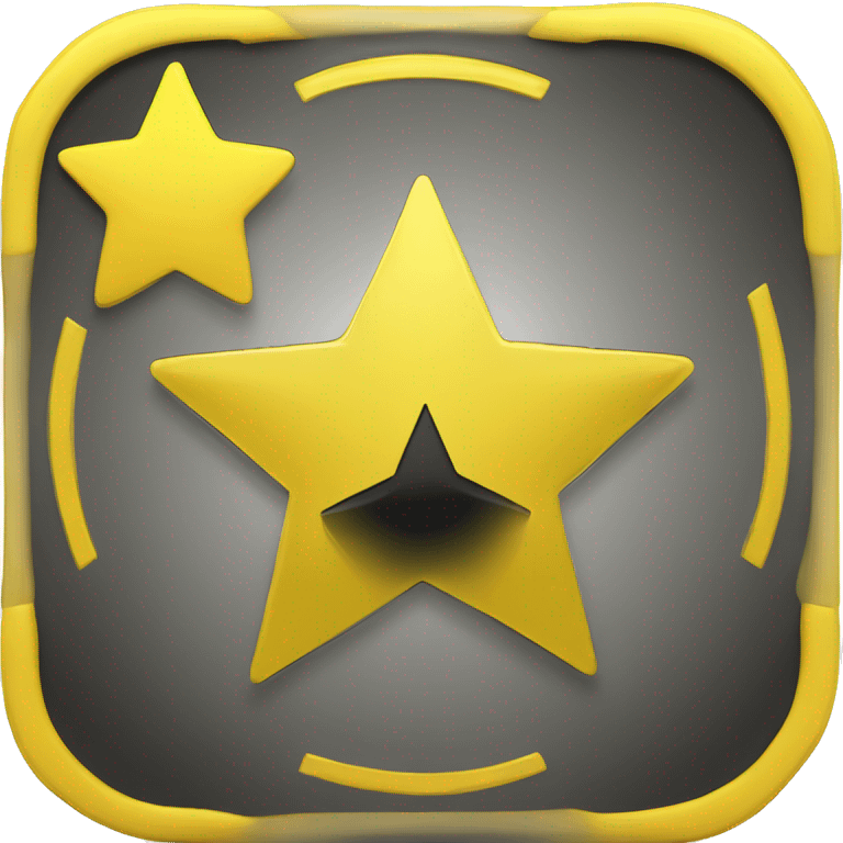 generate a yellow round coin with darker tinted yellow borders and a black star inside emoji