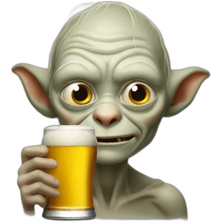 drinking beer gollum emoji