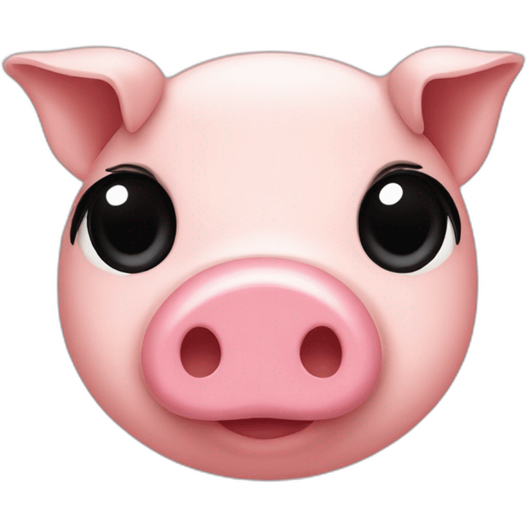 Pig nose with black wig emoji