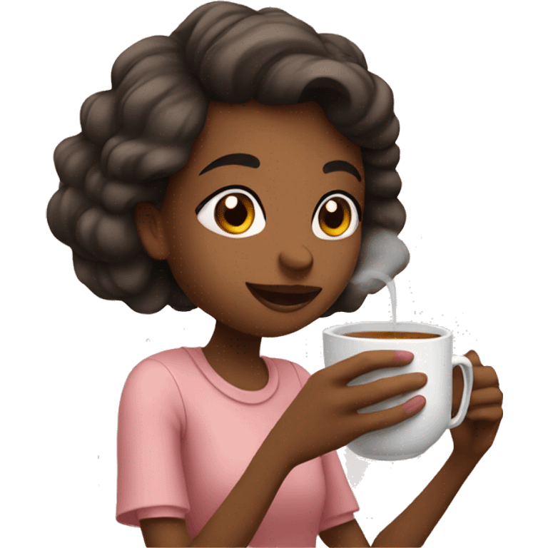 Girl sipping tea emoji