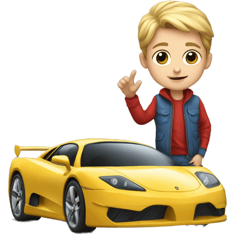 SUPER CAR WITH A YOUNG BOY emoji