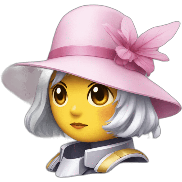 gundam wearing feminine hat emoji