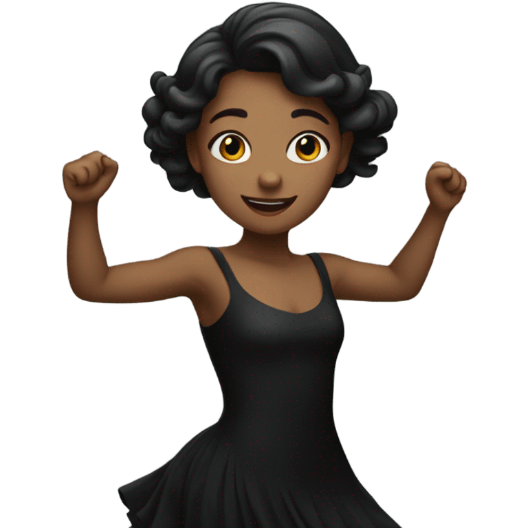 girl dancing with black dress emoji