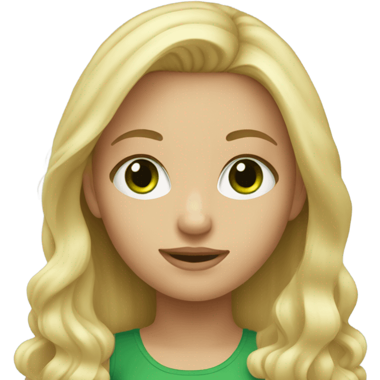 Blond hair girl with green eyes emoji