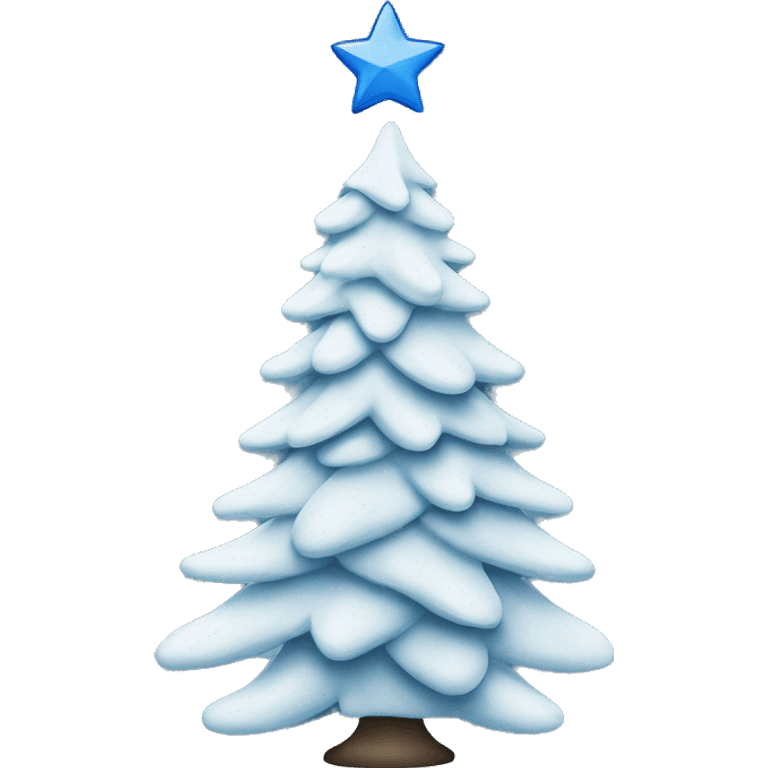 a blue christmas tree with white  emoji